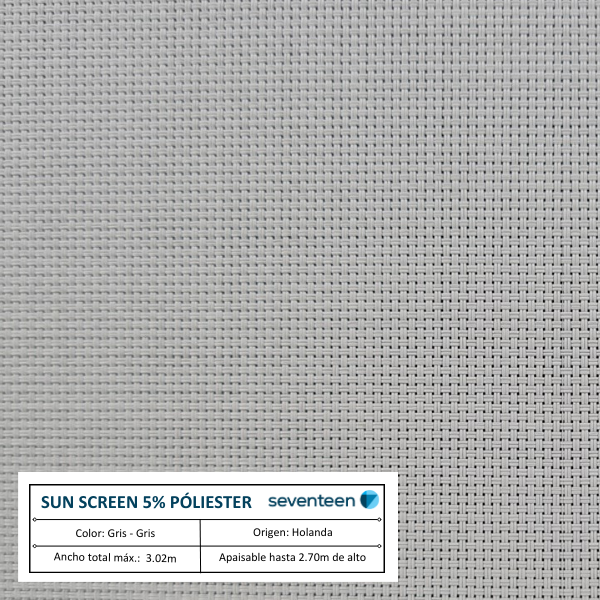 Cortina Roller Sunscreen 5% Poliéster